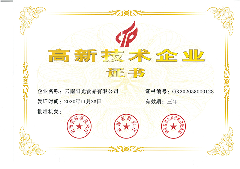高新技術(shù)企業(yè)證書